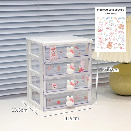 Rynx | Desk Storage Box Organizer Student Drawer Box Pen Holder Cute Office Kids Hair Accessories Stationery Rack Organizer Box