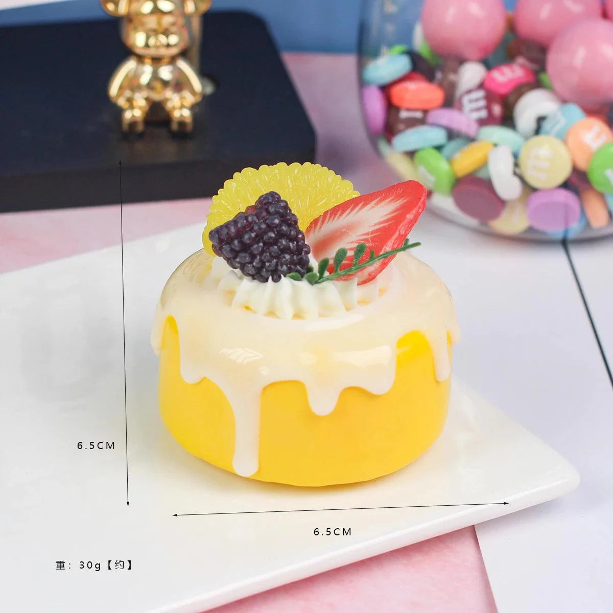Rynx | Realistic Faux Fruit Cake Model for Home Decor and Photography - 1 pc. FCYY-MIX2