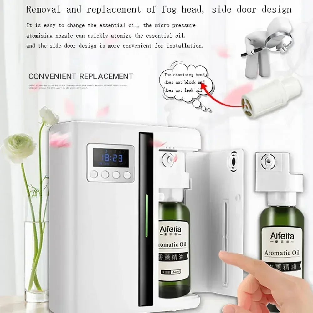 Rynx | Wall Mounted Room Fragrance Diffuser - Bluetooth Essential Oils Diffuser with Built-in Fan, Electric Air Freshener for Home and Hotels