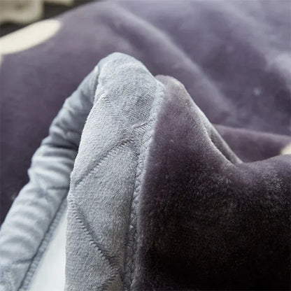 Rynx double-sided printed autumn winter blankets for the bed soft warm encrypted flocking crinkle blanket skin-friendly weighted blanket