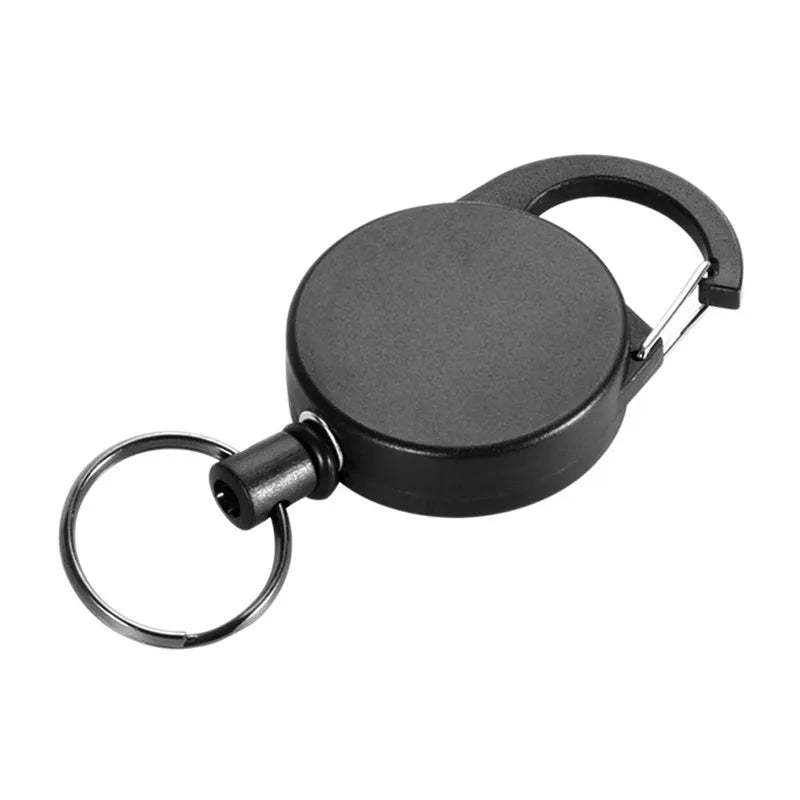 Rynx | Multifunctional Retractable Keychain Bag: 65CM Roll Recoil ID Card Holder, Stainless Steel Rope Key Ring - H61