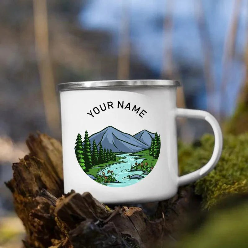 Rynx | Customizable Enamel Camping Mug for Unforgettable Outdoor Experiences - Personalized Coffee and Beer Mug