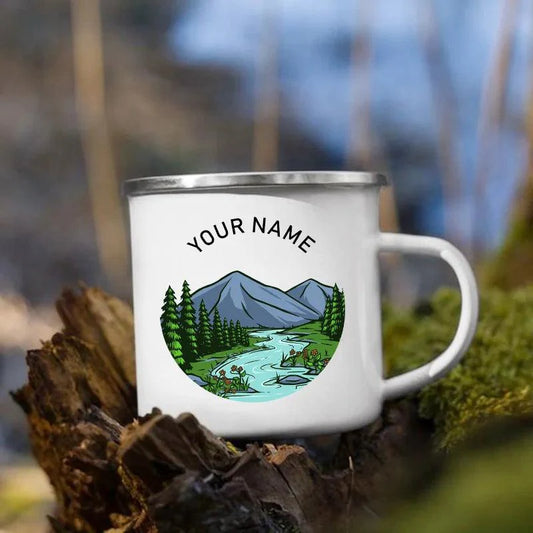 Rynx | Customizable Enamel Camping Mug for Unforgettable Outdoor Experiences - Personalized Coffee and Beer Mug