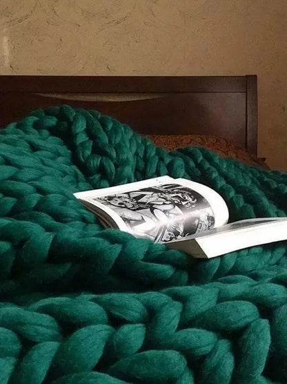 RYNX | Chunky Knit Blanket – Cozy Wool Blanket For Every Room – Soft & Warm – Perfect For Sofa And Bed