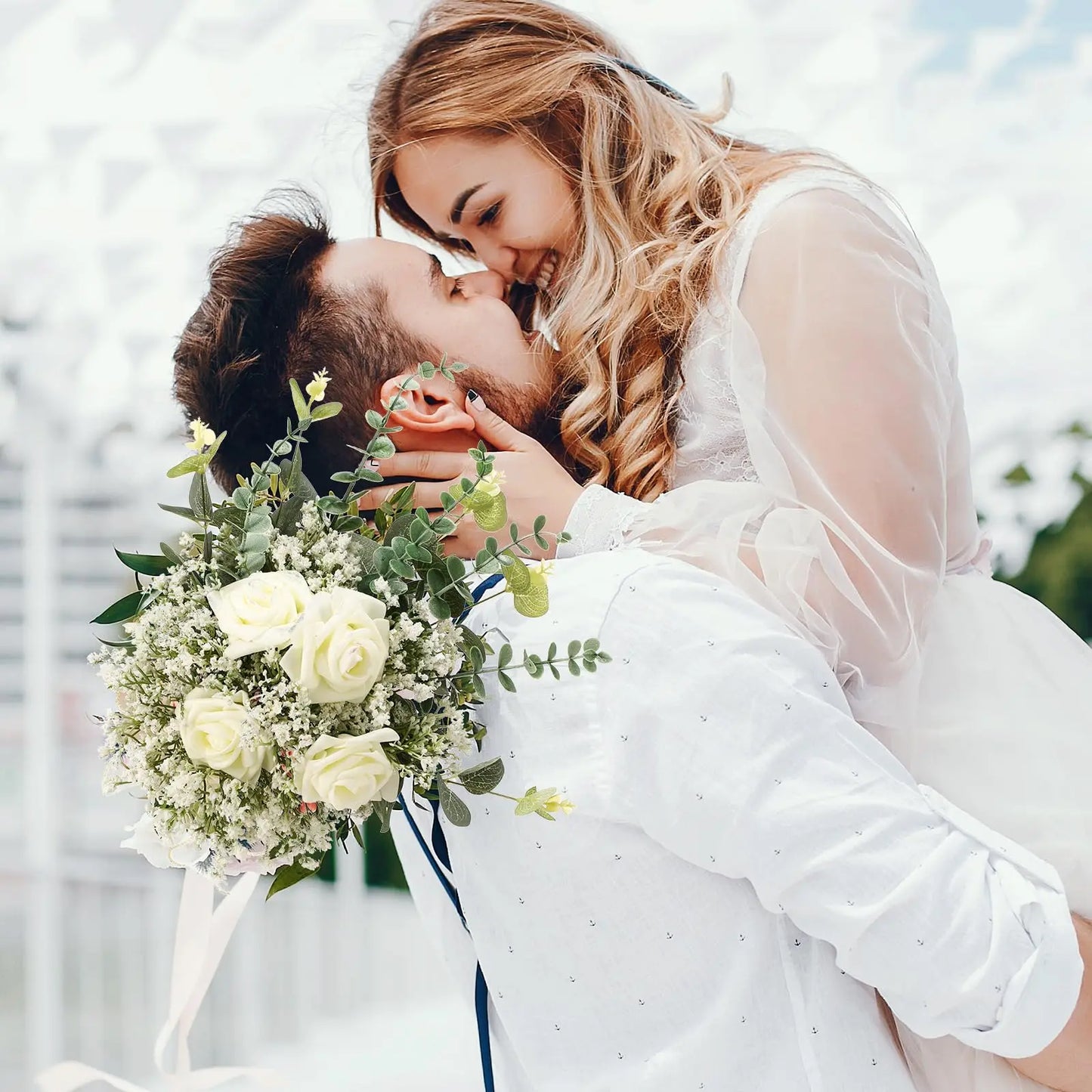 Rynx | 10/15pcs Artificial Baby's Breath Flowers – Fake Gypsophila for Wedding, Party and Home Decor | DIY Floral Bouquets