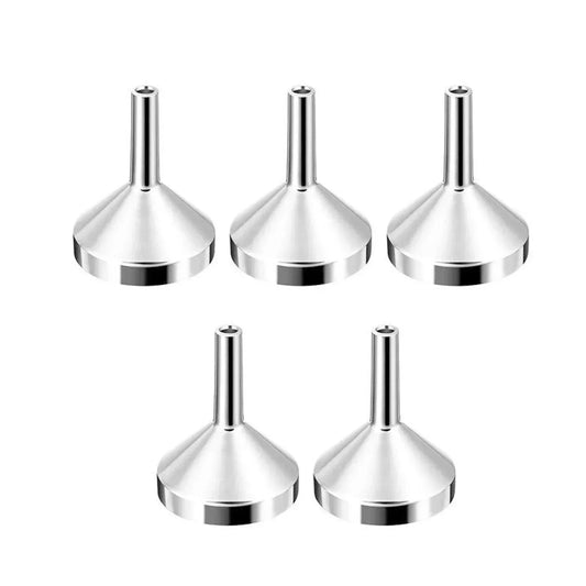 Rynx | 5Pcs Stainless Steel Mini Funnel Set - Kitchen Oil and Liquid Funnel with Detachable Filter, Wide Mouth for Canning Tools