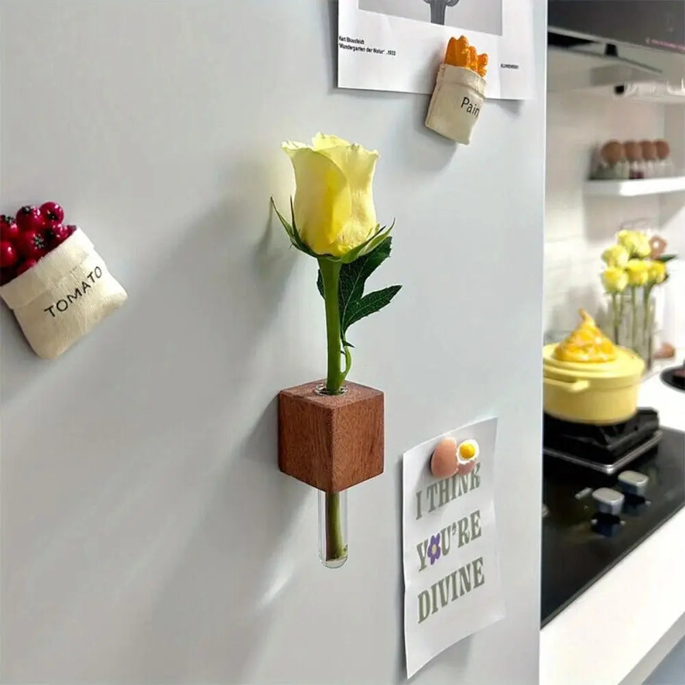 Rynx | Wooden Magnetic Flower Tube Vase