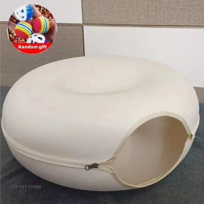 Rynx | Donut Cat Bed Pet Cat Tunnel Interactive Play Toy Cat Bed Dual-use Indoor Toy Kitten Sports Equipment Cat Training Toy Cat House