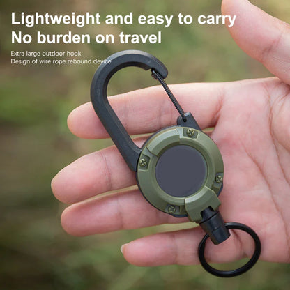 Rynx | Outdoor Retractable Keychain: Wire Rope Reel with Steel Cable Key Ring - Convenient Retractable Tool for Easy Access and Security