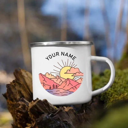 Rynx | Customizable Enamel Camping Mug for Unforgettable Outdoor Experiences - Personalized Coffee and Beer Mug