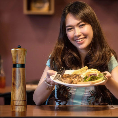 Rynx | Customizable Ceramic Mill Acacia Wood Pepper Mill for Gourmets