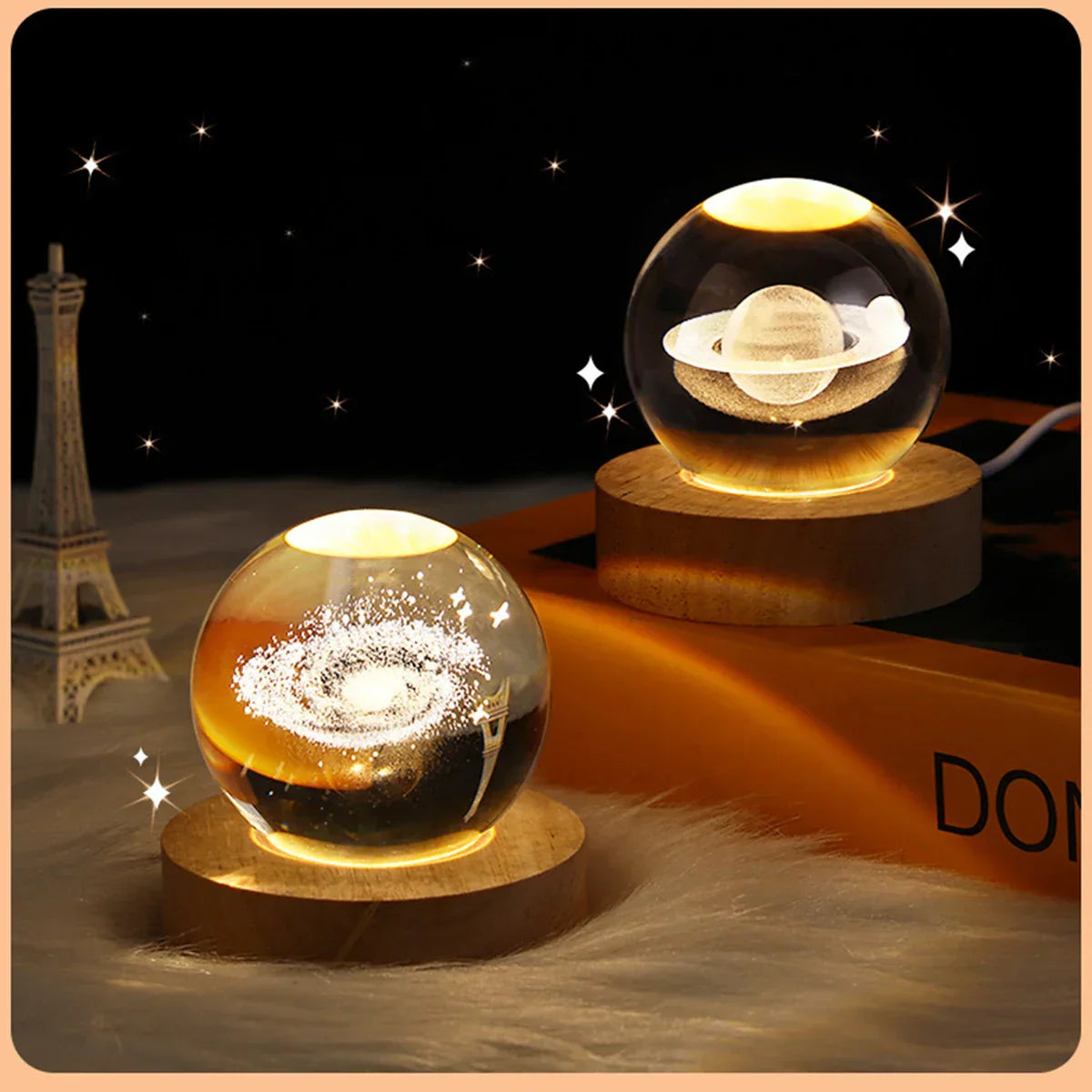 Rynx | GalaxyGlow Crystal Lamp | 3D Galaxy Crystal Ball Lamp | LED Mood Light | Unique Decor for Home