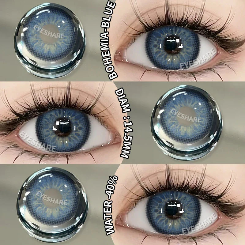 Rynx | 1 Pair New Colored Contact Lenses for Eyes Green Contact Lenses Fashion Blue Eye Lenses Annual Gray Beauty Contact Lenses