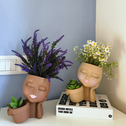 Rynx | Cute Little Girl With Her Pot Flower Planter