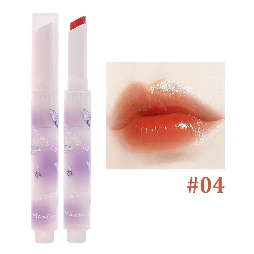 Rynx | Thin Tube Flower Lipstick Pencil Heart-Shaped Gel Lipstick Pencil Makeup Long-Lasting Moisturizing Lip Lacquer Girls Korean Cosmetics