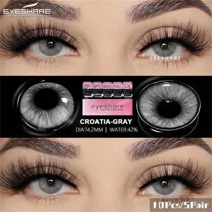 Rynx | Daily Lens 10pcs/5pairs Colored Contact Lenses Natural Gray Contact Daily Disposable 1 Day Use Colored Make-up Lenses