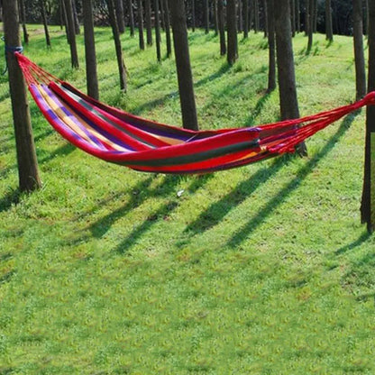 Rynx | 1-2 Personen Stoffhängematte mit Baumgurten 120 kg Tragfähigkeit Streifenhängematte Anhänger 260x80 cm für drinnen und draußen mit Tragetasche