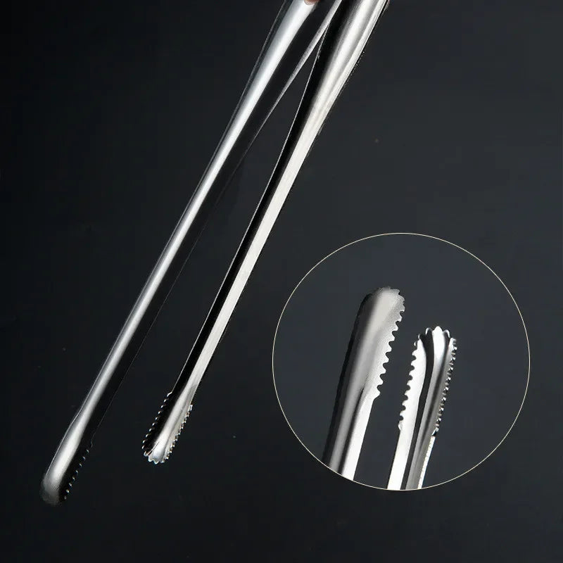 Rynx | Stainless Steel Grill Tongs – Non-Slip Food Clip, BBQ Steak, Bread Tong, Cooking Utensils, Party Kitchen Gadgets