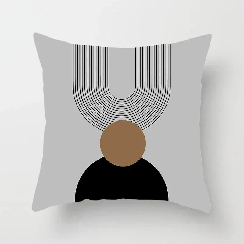 RYNX | Cushion cover - Modern Black-White Cushion Cover with Abstract Art Print A