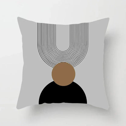 RYNX | Cushion cover - Modern Black-White Cushion Cover with Abstract Art Print A