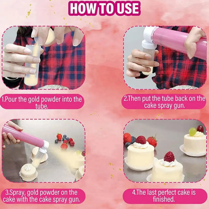 Rynx | 1 Set (5pcs) Manual Spray Guns: Cake Coloring Duster Baking Tool - Enhance Your Baking with Cake Spray Tube