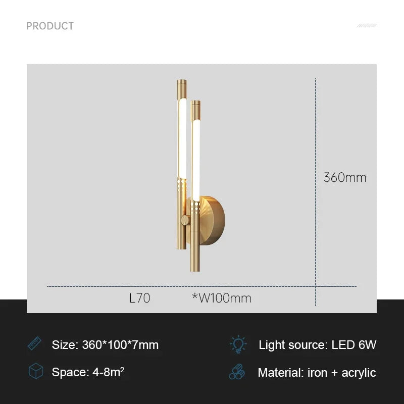 Rynx | ModernLux - LED Wall Lamp Luxe Indoor Lighting Sconces for Living Room and Bedroom
