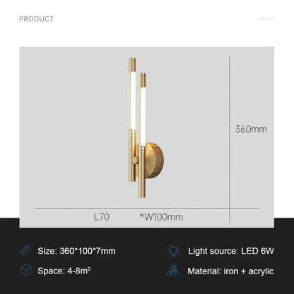 Rynx | ModernLux - LED Wall Lamp Luxe Indoor Lighting Sconces for Living Room and Bedroom