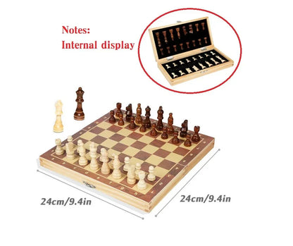 RYNX | Large Wooden Folding Magnetic Chess Set Magnetic-24cm