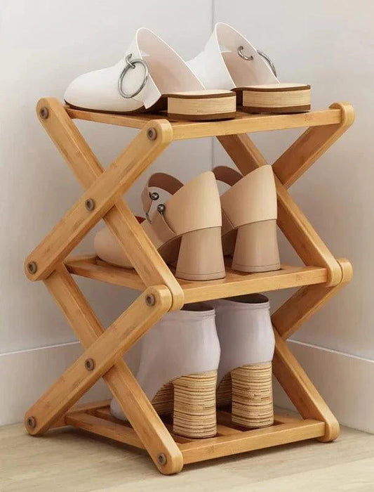Rynx | Stylish multi-tier bamboo shoe organizer for efficient storage at home