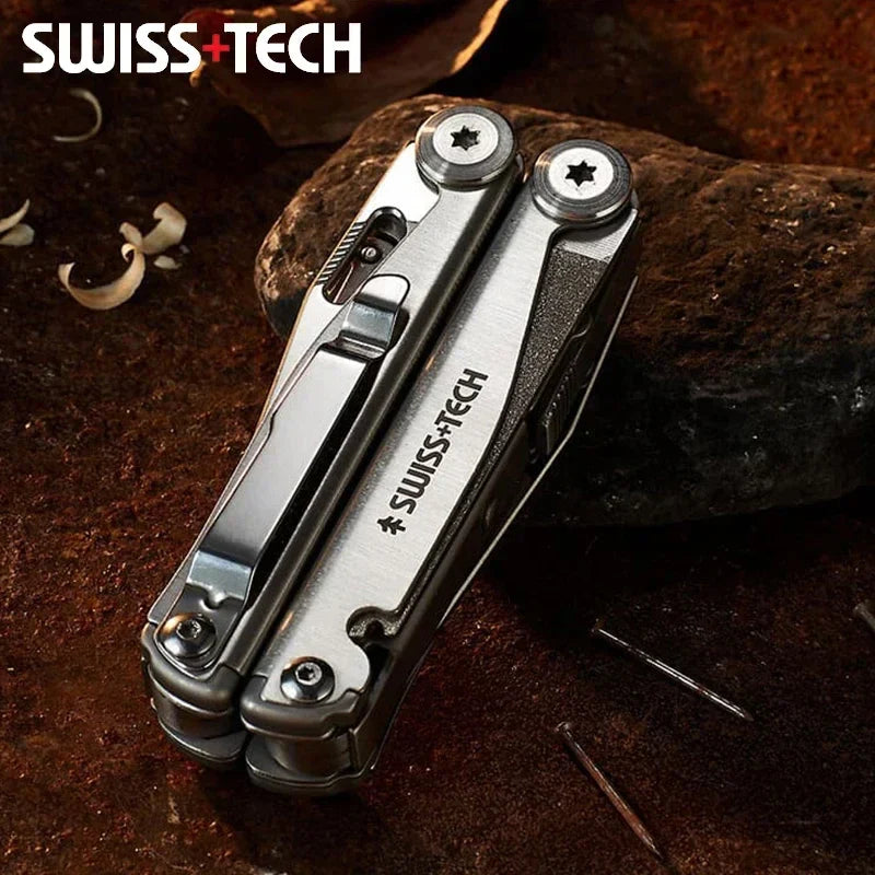 Rynx | SWISS TECH 18-in-1 Multitool Pliers – Folding Multi-Functional Tool, Pocket Knife, Portable EDC Outdoor Equipment