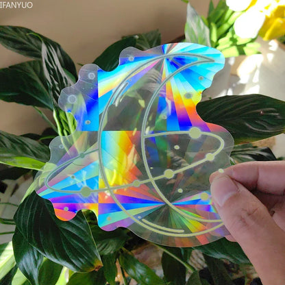 Rynx | PVC Self-Adhesive Glass Window Stickers | Sun Catcher Cat Moth Energy Suncatcher | Rainbow Prisms Sunlight Decals