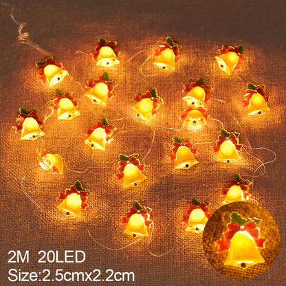 Rynx | 2M 20LED Santa Snowflake LED String Lights Christmas Decoration For Home Xmas Tree Ornament 2024 Christmas Kids Gift New Year