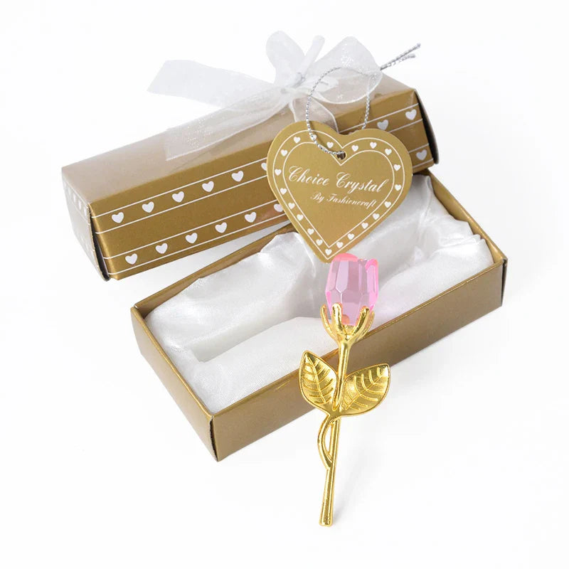 Rynx | Crystal Bear Glass Rose - Valentine's Day Gift, Fashion Ornament, Wedding Home Decor