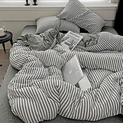Rynx | Vertical Stripes Bedding Duvet Set Duvet Cover Sheet Set Pillowcases Bedding Set Queen/King Bed Comforters