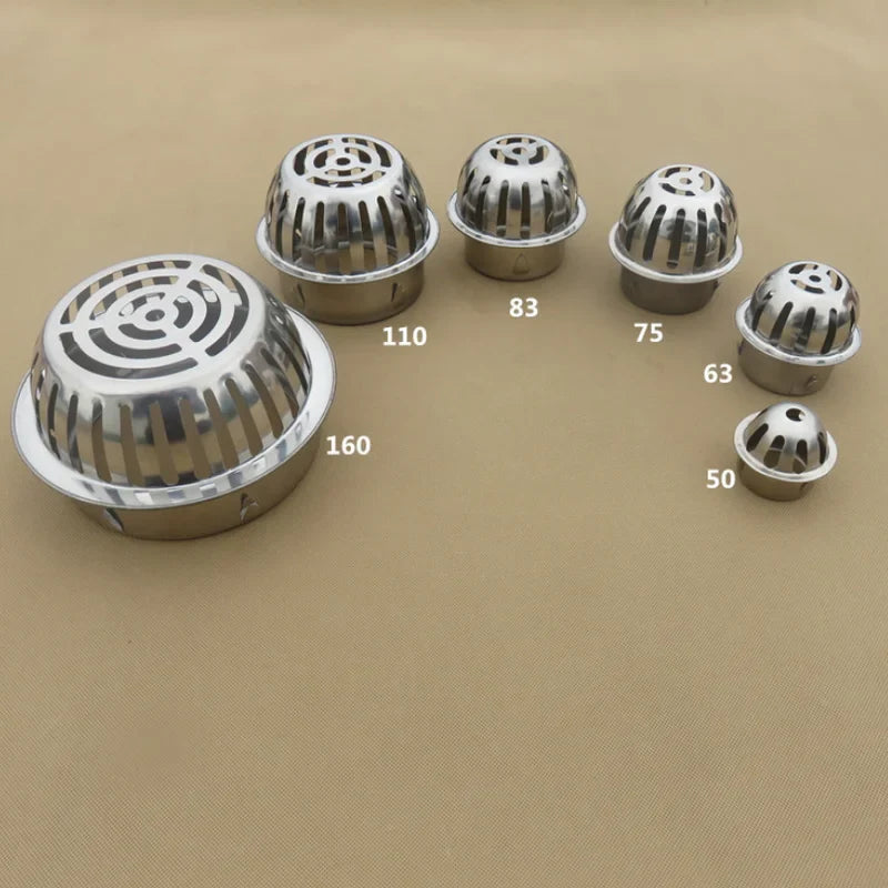 Rynx | Stainless Steel Round Balcony Roof Floor Drain - Large Displacement, Anti-Blocking Outdoor Rain Bucket Drainage