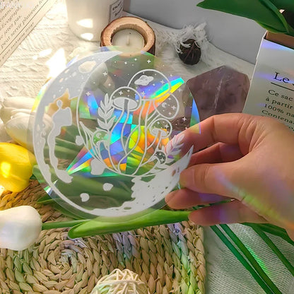 Rynx | PVC Self-Adhesive Glass Window Stickers | Sun Catcher Cat Moth Energy Suncatcher | Rainbow Prisms Sunlight Decals