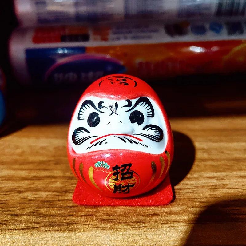 Rynx | Charming Japanese Ceramic Lucky Cat Daruma Figurine for Home Decor and Gifts