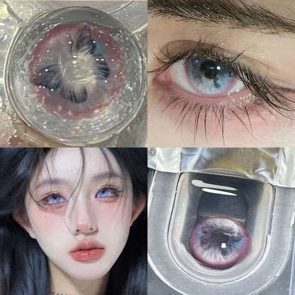 Rynx | 1Pair Lenses With Myopia Colored Contact Lenses For Big Eyes Green Blue Cosplay Pupils Degree Color Lenses Halloween