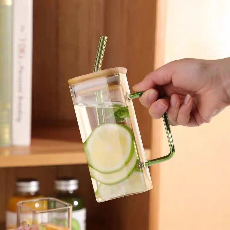 Rynx | Stylish Square Large Capacity Mug with Straw