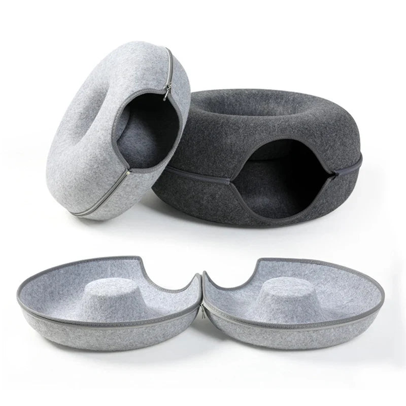 Rynx | Donut Cat Bed Pet Cat Tunnel Interactive Play Toy Cat Bed Dual-use Indoor Toy Kitten Sports Equipment Cat Training Toy Cat House
