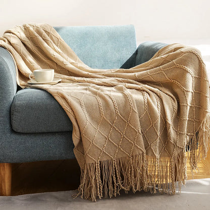 Rynx | purple diamond knit blanket