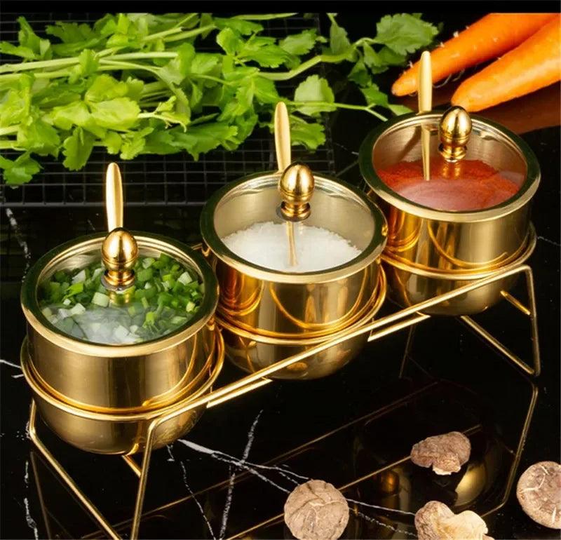 Rynx | Elegant stainless steel spice set with wasabi bowl - Ideal for hotpot, dips and more