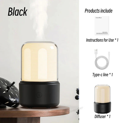 Rynx | KINSCOTER Portable Mini Aroma Diffuser - USB Air Humidifier with Essential Oil, Night Light, and Cold Mist Maker - Ideal for Home Gift