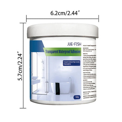 Rynx | 300g Waterproof Coating Sealant - Transparent Invisible Paste Glue with Brush, Adhesive Repair for Home Roof and Bathroom