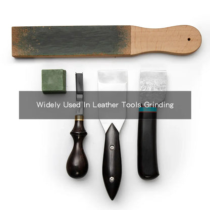 Rynx | WUTA Leather Knife Sharpener: Black Wood Razor Polishing Board for Fine Grinding - Includes Polish Compound, 8 Color Options Available