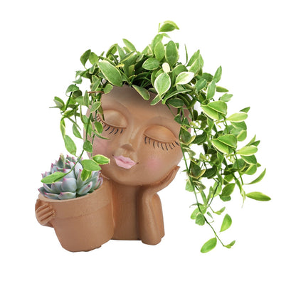 Rynx | Cute Little Girl With Her Pot Flower Planter