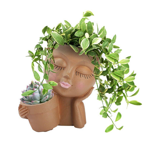 Rynx | Cute Little Girl With Her Pot Flower Planter