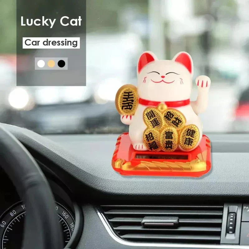 Rynx | LuckyMiko Chinese Lucky Cat | Waving Cat with Movable Arm | Feng Shui Decoration for Home & Office | Symbol of Prosperity
