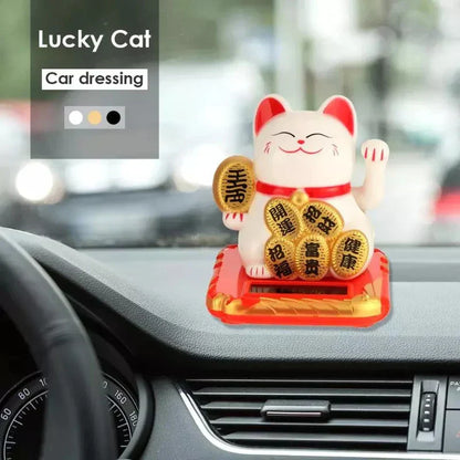 Rynx | LuckyMiko Chinese Lucky Cat | Waving Cat with Movable Arm | Feng Shui Decoration for Home & Office | Symbol of Prosperity