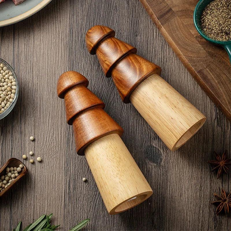 Rynx | Set of 3 - Elegant adjustable wooden spice mill set for gourmet cooking
